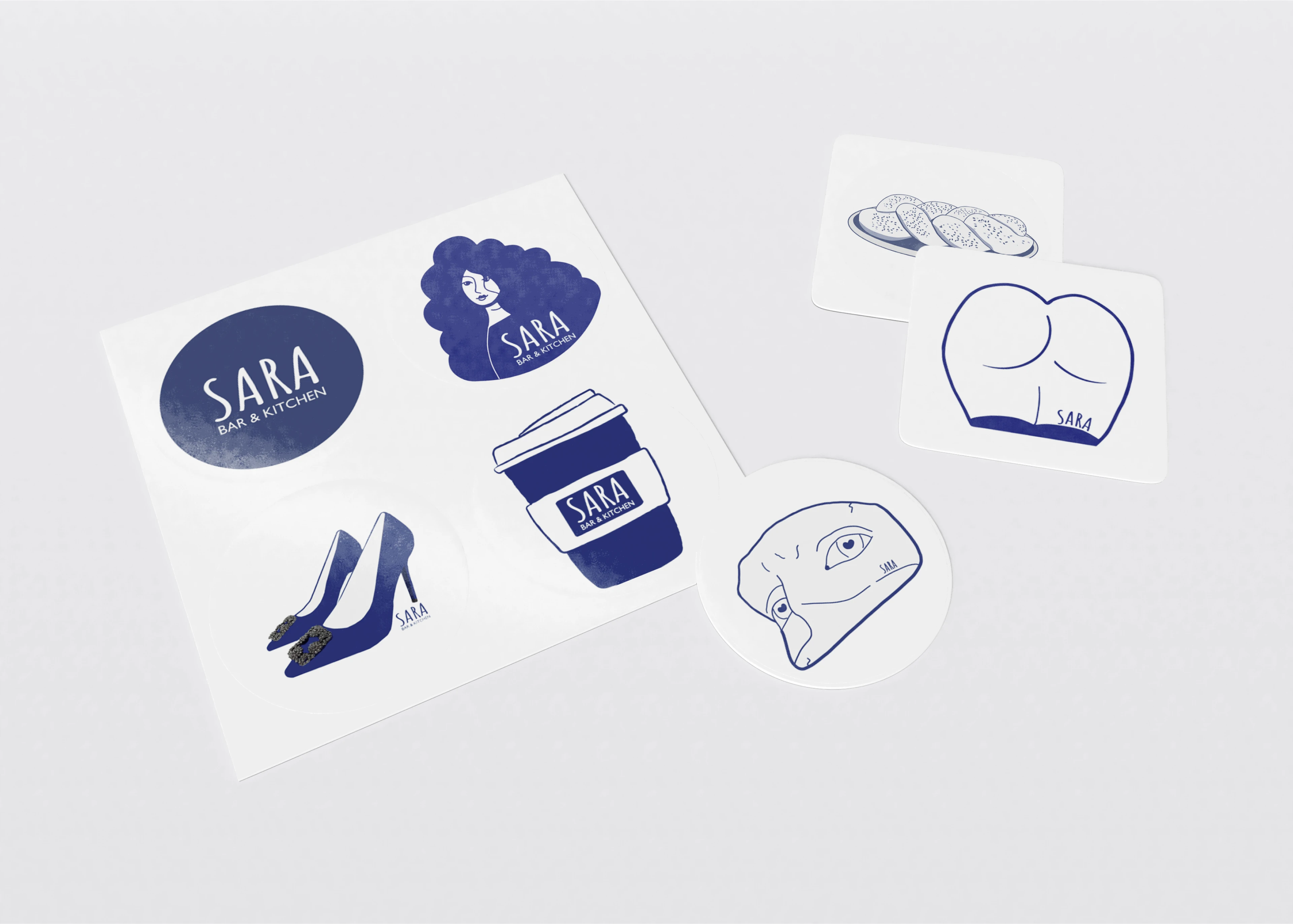 kitchen sara identity branding Food Coffee logo coffee shop Character design